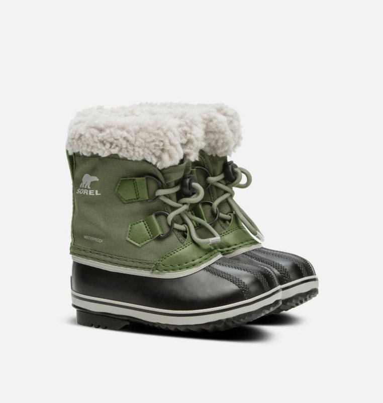 Kids Snow Boots Green/Black - Sorel Childrens Yoot Pac™ Nylon - 690312-TRE